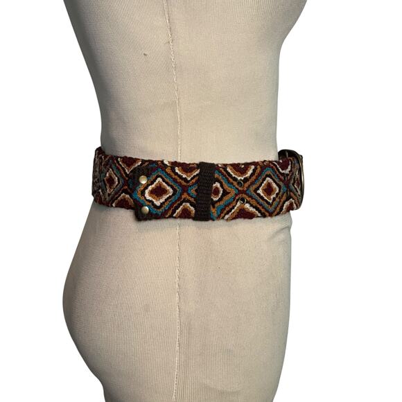 Pistil Designs Jolie  Brown Blue Wool Knit Boho Belt size Small main image 15